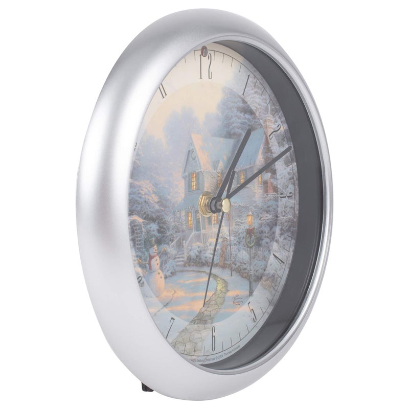 Mark Feldstein & Associates Thomas Kinkade The Night Before Christmas Musical Musical Christmas Carol Clock-8" - Image 2